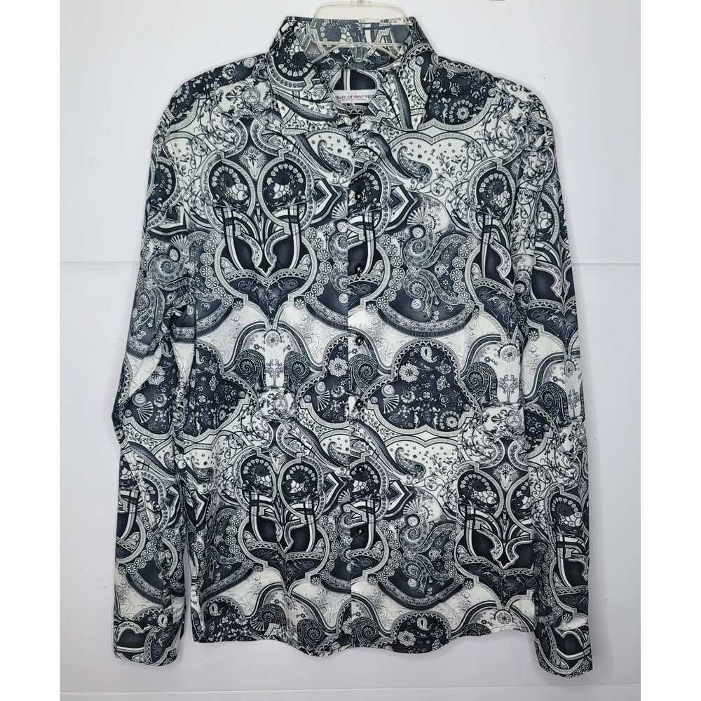 Paolo Di Matteo Button Down Tailored Shirt XL Paisley Italy Masculine Minimalist